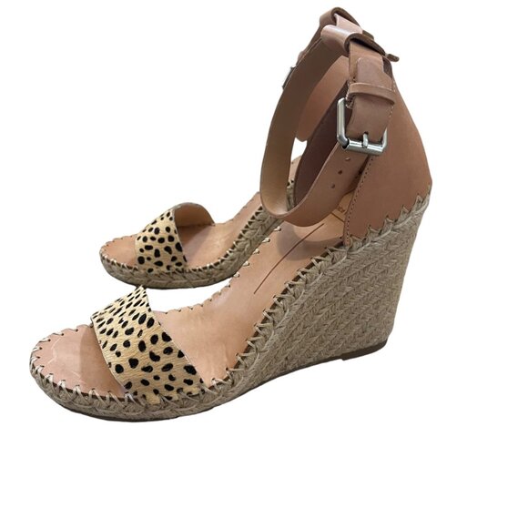 DOLCE VITA| Noor Leopard Calf Hair Espadrille Leather Wedges - SZ 10 worn 1X - Picture 11 of 11